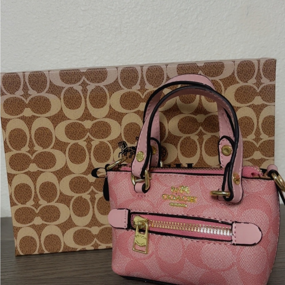 Small Pink Mini Satchel with Gold Hardware